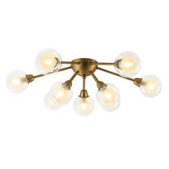 9-Light Layered Glass Bubble Sputnik Semi Flush Chandelier