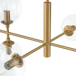8-Light Linear Sputnik Clear Glass Bubble Chandelier