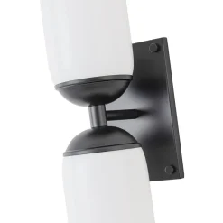 2-Light Milky White Glass Cylinder Vanity Wall Sconce