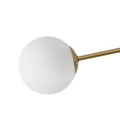 4-Light Minimalist Linear Sputnik Opal Glass Globe Semi Flush