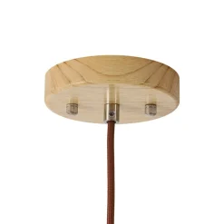 1-Light Modern Farmhouse Wood Grain Cone Kitchen Pendant