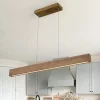 1-Light Modern Minimalist LED Wood Linear Chandelier