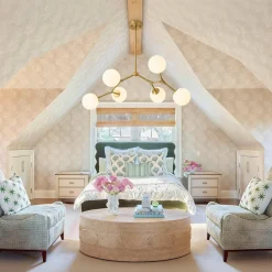 6-Light Opal Glass Globe Linear Branch Sputnik Chandelier