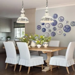 1-Light Shabby Chic Distressed Beige Metal Dome Pendant