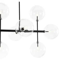 12-Light Sputnik Glass Globe Bubble Linear Island Chandelier