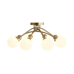 8-Light Sputnik Milky Glass Bubble Semi Flush Mount