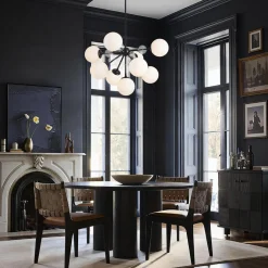 9-Light Tiered Sputnik Glass Globe Bubble Chandelier