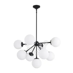 9-Light Tiered Sputnik Glass Globe Bubble Chandelier