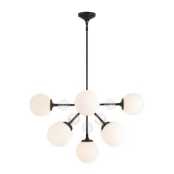 9-Light Tiered Sputnik Glass Globe Bubble Chandelier