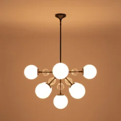 9-Light Tiered Sputnik Glass Globe Bubble Chandelier
