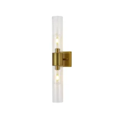 2-Light Up Down Glass Linear Tube Vanity Wall Lamp