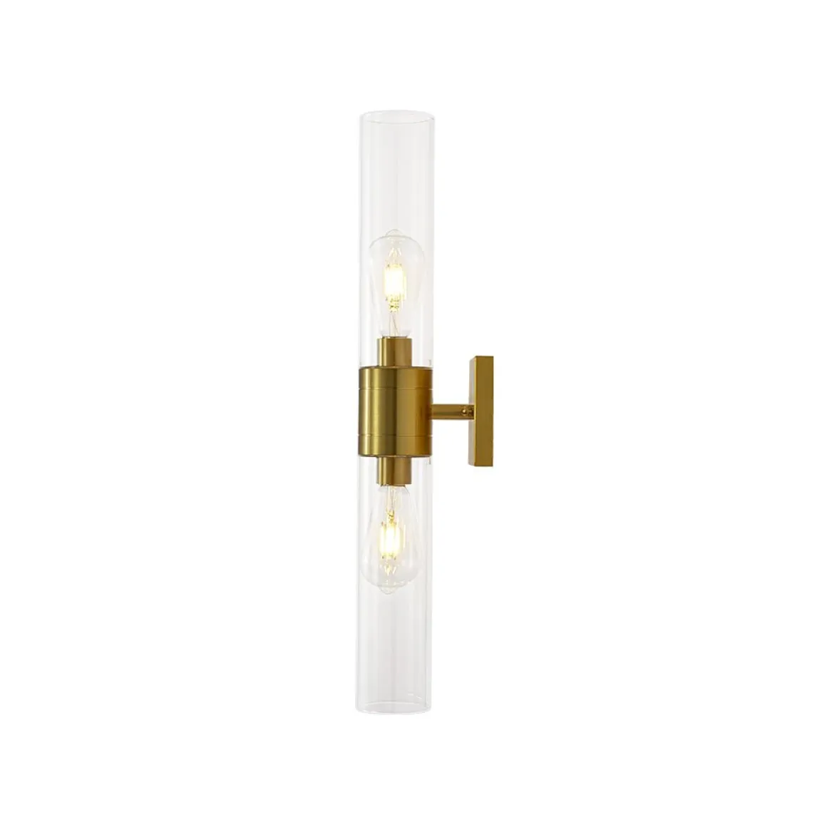 2-Light Up Down Glass Linear Tube Vanity Wall Lamp