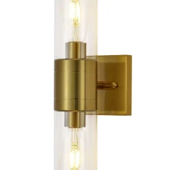 2-Light Up Down Glass Linear Tube Vanity Wall Lamp