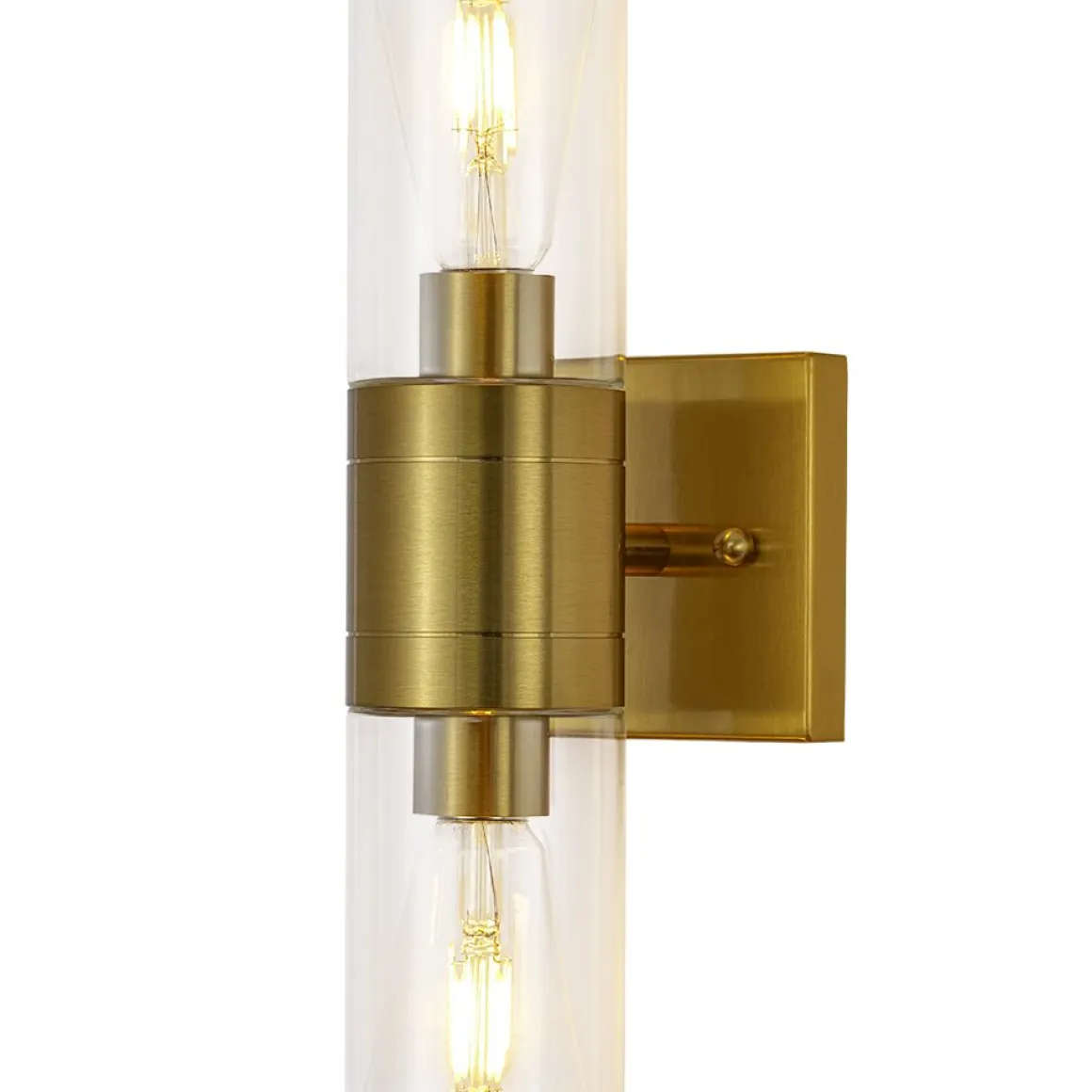 2-Light Up Down Glass Linear Tube Vanity Wall Lamp