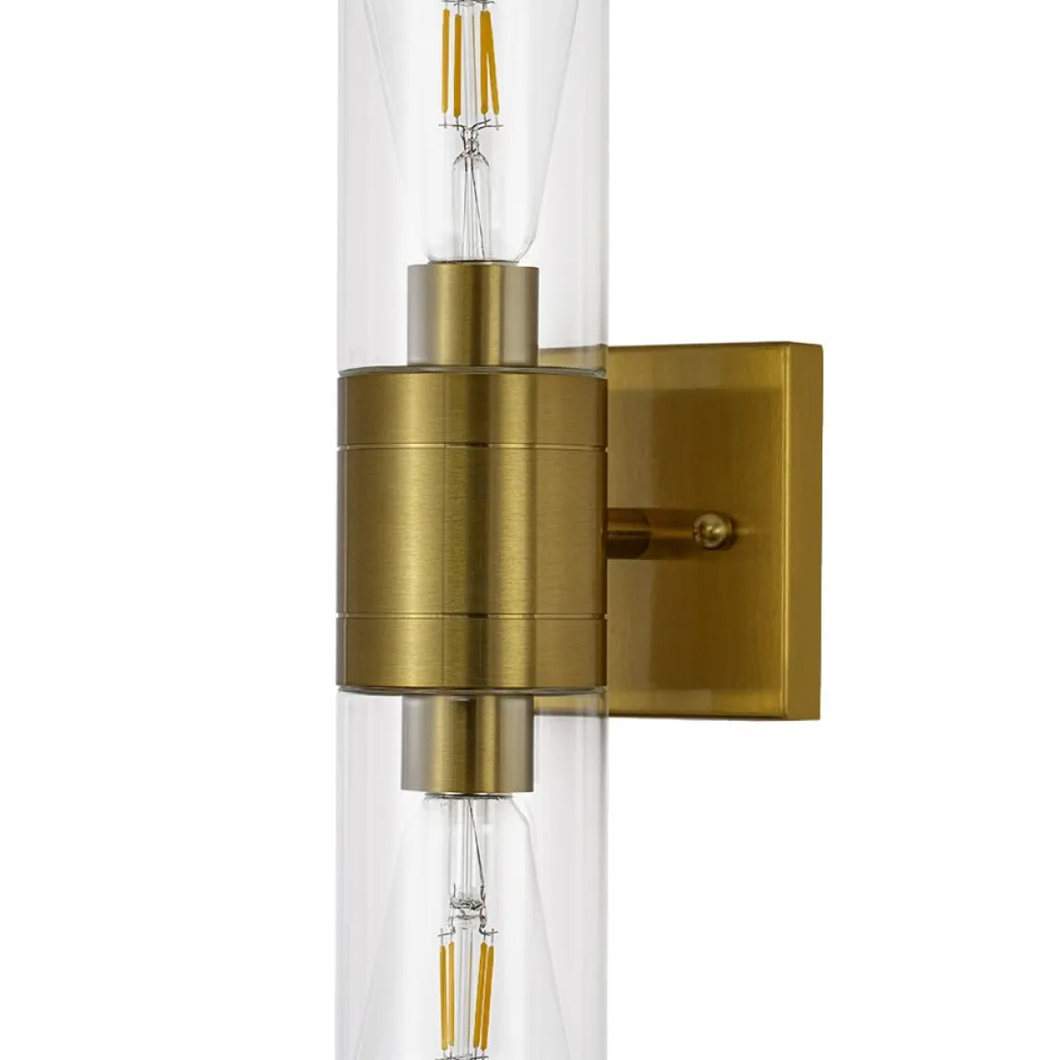 2-Light Up Down Glass Linear Tube Vanity Wall Lamp