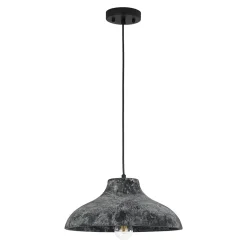Limed Style Dome Distressed Wooden Single Pendant