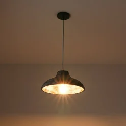 Limed Style Dome Distressed Wooden Single Pendant