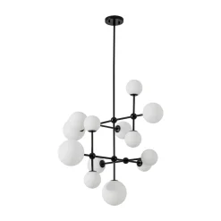 Luminous Opal Glass Globe Geometric Bubble Chandelier