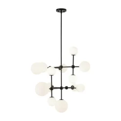 Luminous Opal Glass Globe Geometric Bubble Chandelier