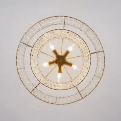Luxe Antique Bronze Tiered Crystal Drum Cage Chandelier