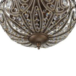 Luxe Moroccan Antique Bronze Crystal Ceiling Light