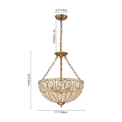 Luxe Moroccan Antique Bronze Crystal Round Cage Chandelier