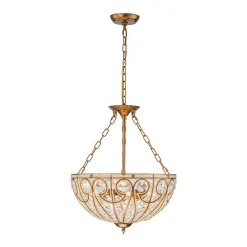 Luxe Moroccan Antique Bronze Crystal Round Cage Chandelier