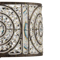 Luxe Moroccan Antique Crystal Drum Cage Chandelier