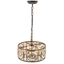 Luxe Moroccan Antique Crystal Drum Cage Chandelier