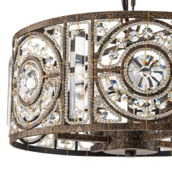 Luxe Moroccan Antique Crystal Drum Cage Chandelier