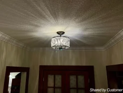 Luxe Moroccan Antique Crystal Drum Semi Flush Mount