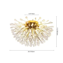 Luxury Bloom Dandelion Crystal Semi Flush Mount