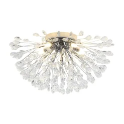 Luxury Bloom Dandelion Crystal Semi Flush Mount