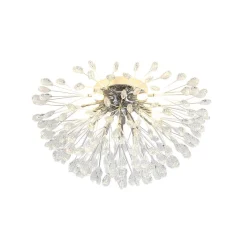 Luxury Bloom Dandelion Crystal Semi Flush Mount