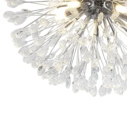 Luxury Bloom Dandelion Crystal Semi Flush Mount