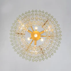 Luxury Cluster Glass Textured Tube Round Tiered Chandelier