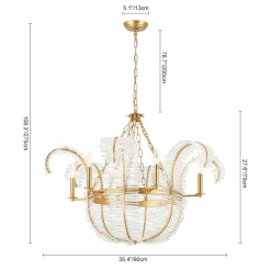 Luxury Gold Foiled Chic Antique Crystal Floral Chandelier