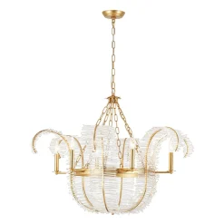 Luxury Gold Foiled Chic Antique Crystal Floral Chandelier