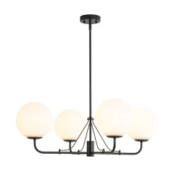 Luxury 4-Light Shine Opal Glass Globe Sputnik Chandelier