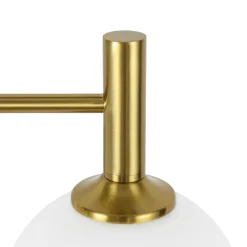 Mid-Century Brass 4-Light Glass Globe Vanity Sconce