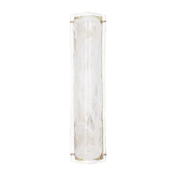 Mid-Century Brass White Glazed Glass Linear Wall Sconce
