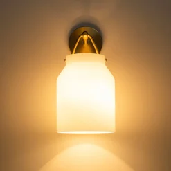 Mid-Century 1-Light Hanging Jar Shade Wall Sconce
