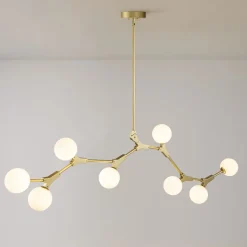 Mid-century Linear Island Branching Bubble Chandelier
