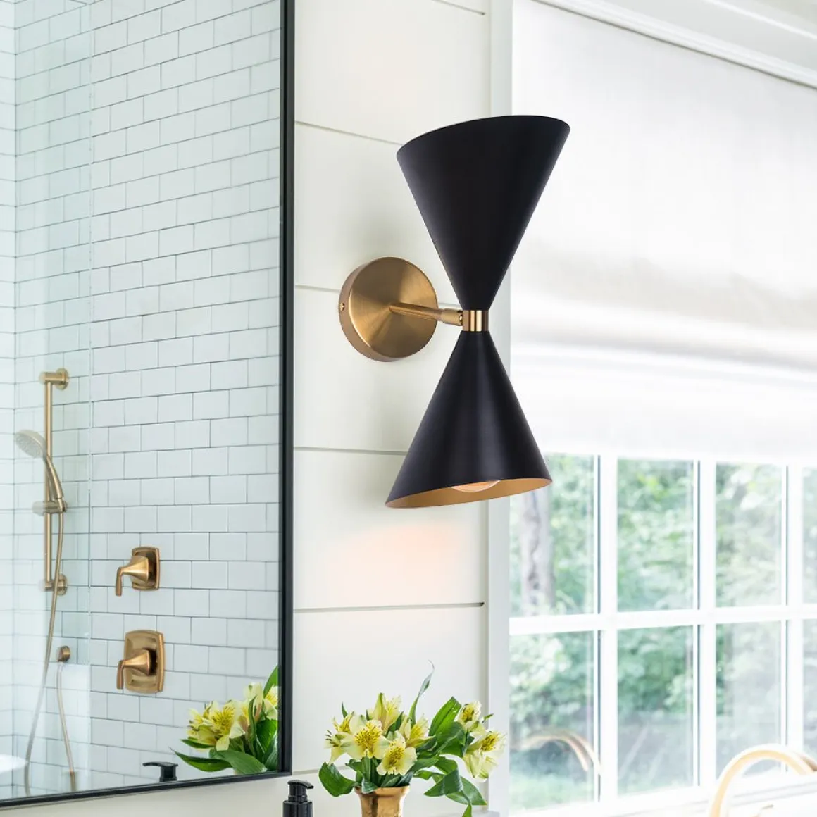 Mid-Century Modern Black Wall Sconce