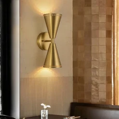 Mid-Century Modern 2-Light Up Down Cone Wall Sconce