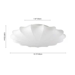 Mid-Century Modern White Flush Mount Light