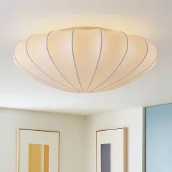 Mid-Century Modern White Flush Mount Light
