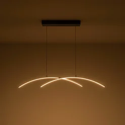 Minimalist Dimmable LED Black Arched Island Chandelier