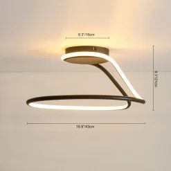 Minimalist Dimmable LED Ribbon Semi Flush Mount DIP Switch