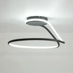 Minimalist Dimmable LED Ribbon Semi Flush Mount DIP Switch